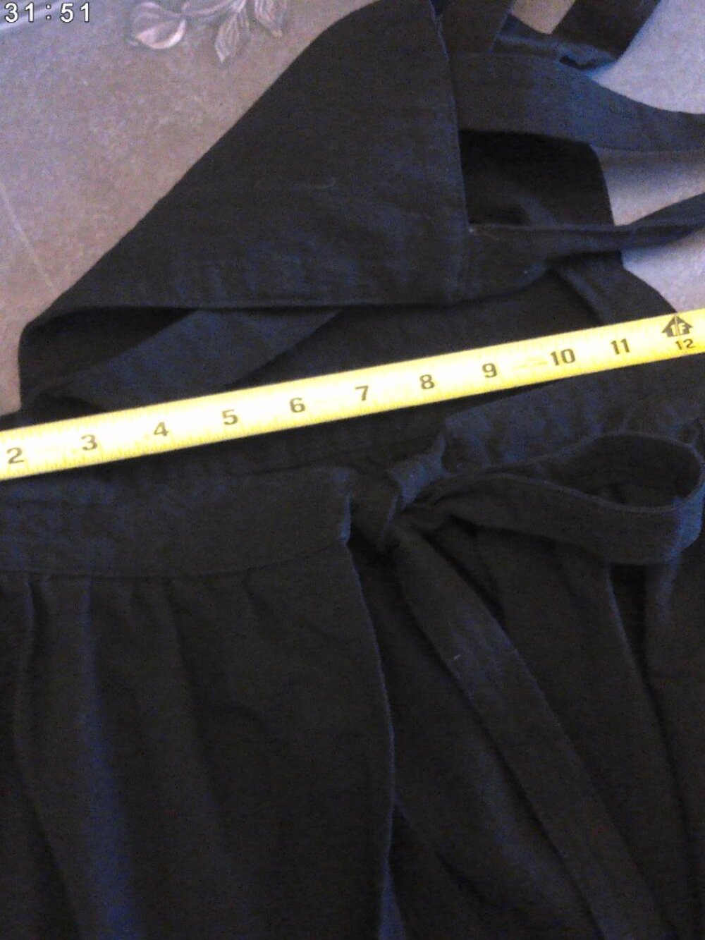 Black Cotton Linen Apron One Size Kitchen Barista Bakery NWOT Handmade - Picture 7 of 10